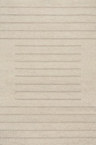 Isolated view of Ivory Rectangle Solena Bohemian Geometric Wool Rug, showcasing its design