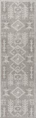 Isolated view of Grey Runner Yara Textured Symbolic Rug, showcasing its design