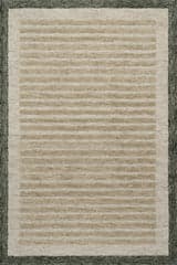Isolated view of Beige Rectangle Caly Modern Bordered Wool Rug, showcasing its design