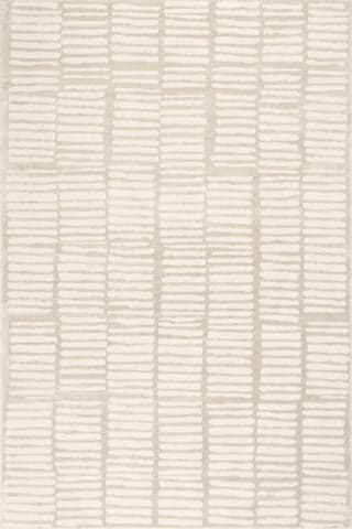 Isolated view of Cream Rectangle Cranbury Plush Textured Washable Rug, showcasing its design