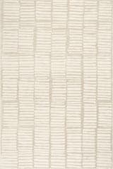 Isolated view of Cream Rectangle Cranbury Plush Textured Washable Rug, showcasing its design