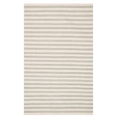 Ladder Stripe Handwoven Wool Rug | Grey/Ivory