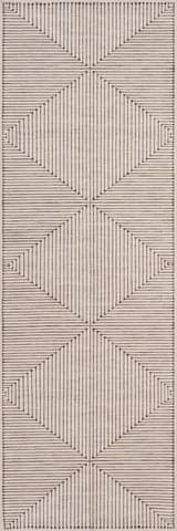 Isolated view of Brown Runner Revelyn Geometric Washable Rug, showcasing its design