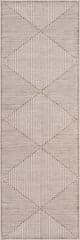 Isolated view of Brown Runner Revelyn Geometric Washable Rug, showcasing its design