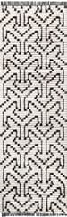 Isolated view of Beige Runner Modern Tessellation Tasseled Rug, showcasing its design