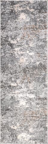 Isolated view of Grey Runner Ricki Mottled Abstract Rug, showcasing its design