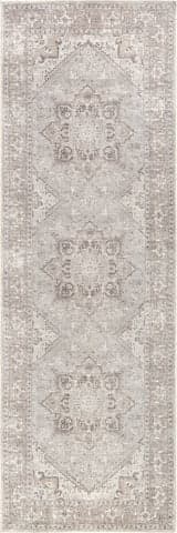 Isolated view of Beige Runner Manuela Medallion Rug, showcasing its design