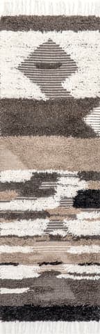 Isolated view of Brown Runner Tatanka Shag Rug, showcasing its design