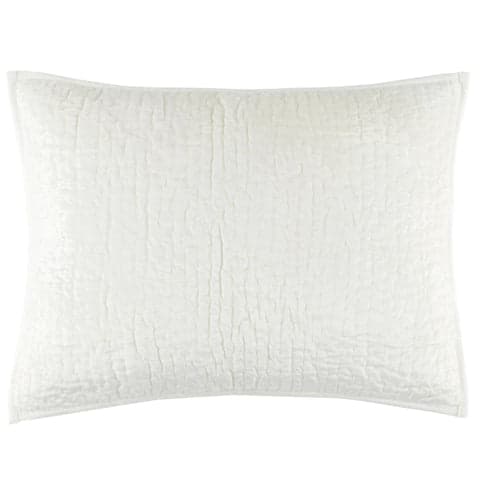 Parisienne Velvet Quilted Sham | Dove White