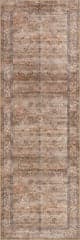 Isolated view of Taupe Runner Myrtle Spill Proof Washable Vintage Rug, showcasing its design