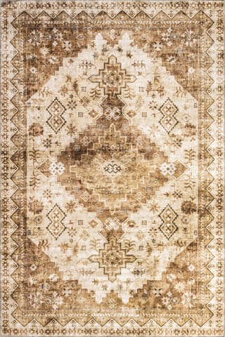 Jessamine Spill Proof Washable Geometric Rug | Tan – Rugs USA