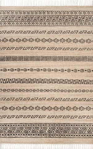 Isolated view of Natural Rectangle Banded Fiesta Rug, showcasing its design