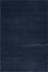 Isolated view of Blue Runner Vira Checkered Plush Textured Washable Rug, showcasing its design