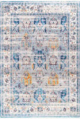 Isolated view of Grey Rectangle Citronite Fringe Rug, showcasing its design