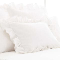 Wilton Ruffle Sham | White