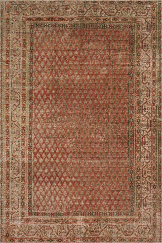 Isolated view of Orange Rectangle Melin Distresed Washable Rug, showcasing its design