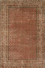 Isolated view of Orange Rectangle Melin Distresed Washable Rug, showcasing its design