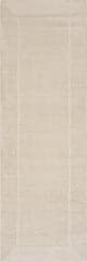 Isolated view of Cream Runner Tiera Bordered Plush Textured Washable Rug, showcasing its design