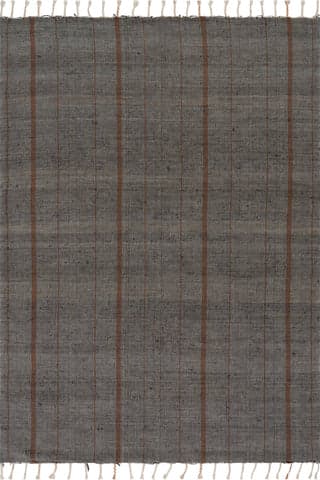 Nare Striped Handmade Cotton Rug | Grey