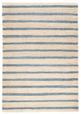 Moana Stripe Handwoven Jute Rug | Blue