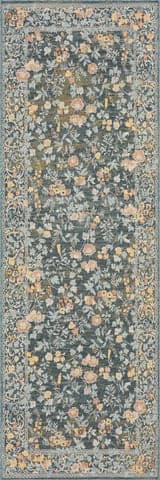 Isolated view of Blue Runner Elizaya Transitional Floral Indoor/Outdoor Rug, showcasing its design