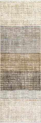 Isolated view of Multicolor Runner Park Abstract Checked Rug, showcasing its design