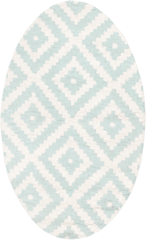 Isolated view of Aqua Oval Scandinavia Diamond Rug, showcasing its design