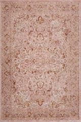 Isolated view of Pink Runner Lianna Washable Vines Rug, showcasing its design