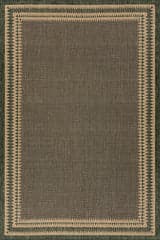 Isolated view of Green Rectangle Loenya Modern Bordered Indoor/Outdoor Rug, showcasing its design