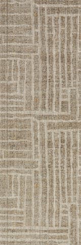 Isolated view of Beige Runner Caelae Modern Woven Abstract Indoor/Outdoor Washable Rug, showcasing its design