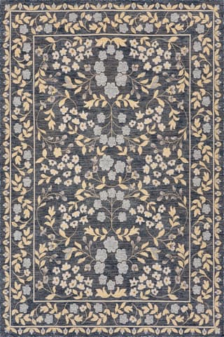 Isolated view of Navy Runner Sanaya Transitional Floral Indoor/Outdoor Rug, showcasing its design