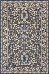 Isolated view of Navy Runner Sanaya Transitional Floral Indoor/Outdoor Rug, showcasing its design