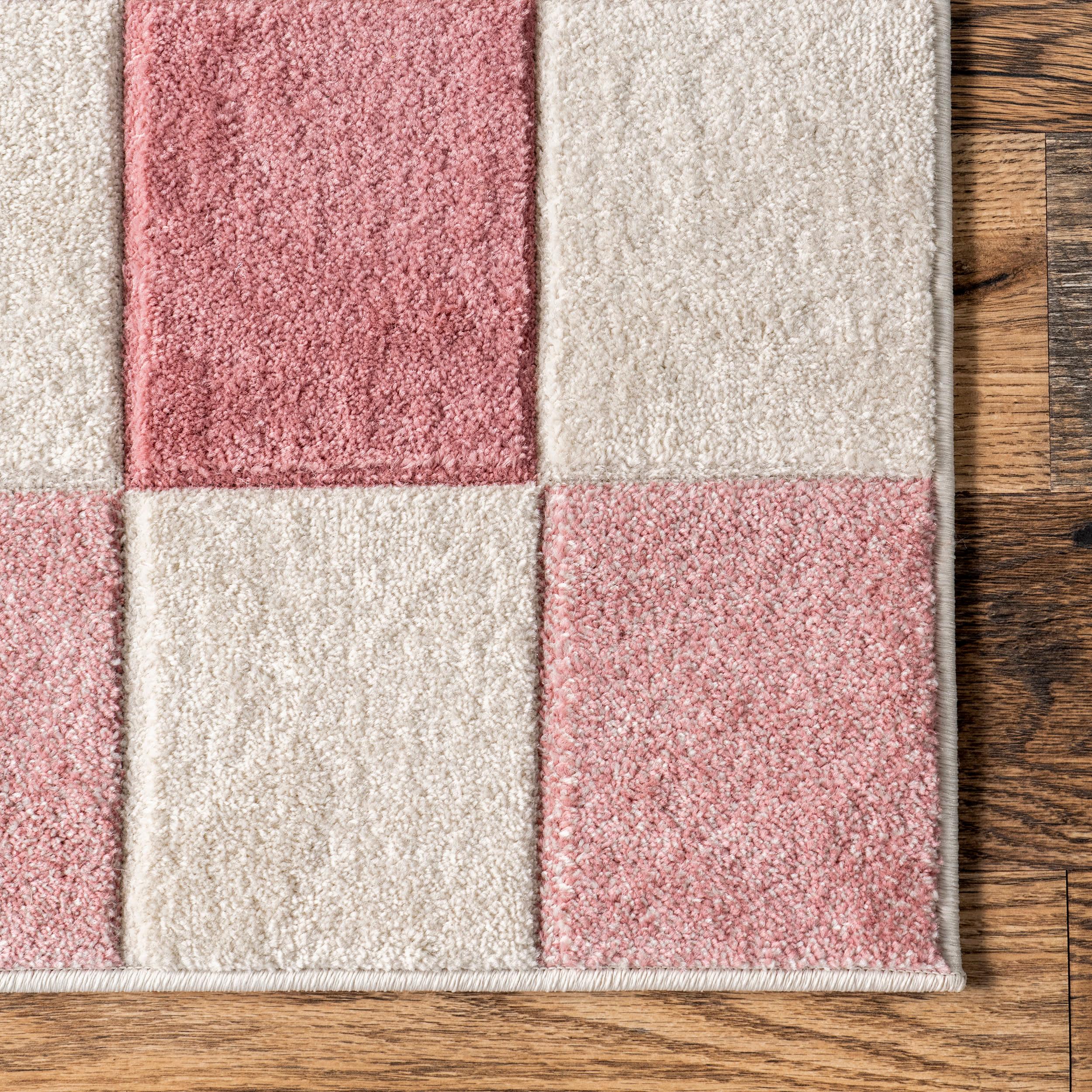 Alexie Two-Tone Checkered Rug | Pink – Rugs USA