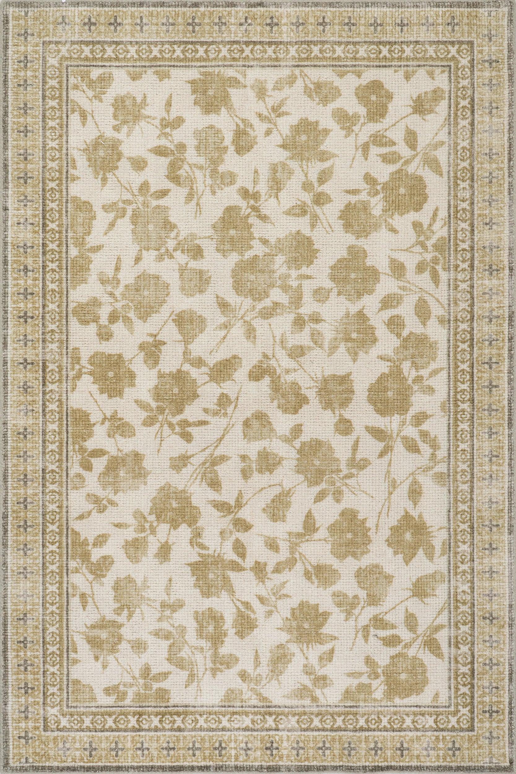 Botanica Hand-Tufted Botanical Wool-Blend Rug | Olive Green