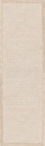 Isolated view of Beige Runner Raya Wool Monochromatic Rug, showcasing its design