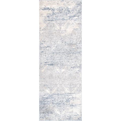 Isolated view of Silver Runner Shaded Abstract Rug, showcasing its design