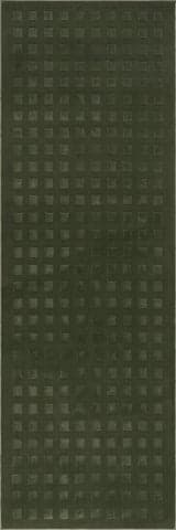 Isolated view of Green Runner Lambertville Plush Textured Washable Rug, showcasing its design