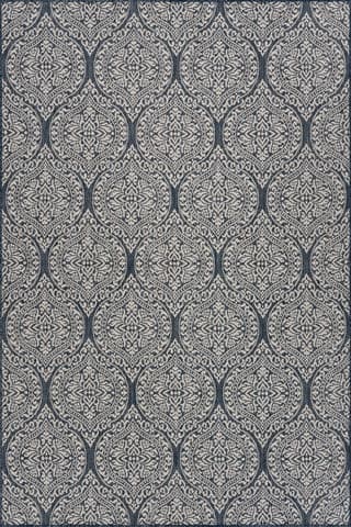 Isolated view of Blue Rectangle Breezey Traditional Paisey Indoor/Outdoor Rug, showcasing its design