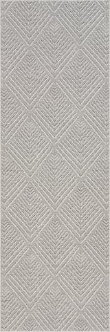 Isolated view of Grey Runner Onaia Contemporary Trellis Indoor/Outdoor Rug, showcasing its design