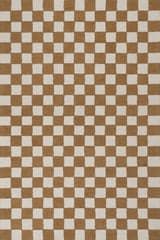 Isolated view of Golden Tan Rectangle Calina Modern Checkered Indoor Wool Rug, showcasing its design