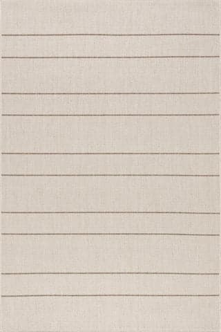 Isolated view of Beige Rectangle Venetian Pinstripes Indoor/Outdoor Rug, showcasing its design