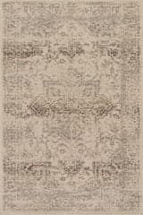 Isolated view of Sand Rectangle Calanthe Traditional Medallion Indoor/Outdoor Rug, showcasing its design