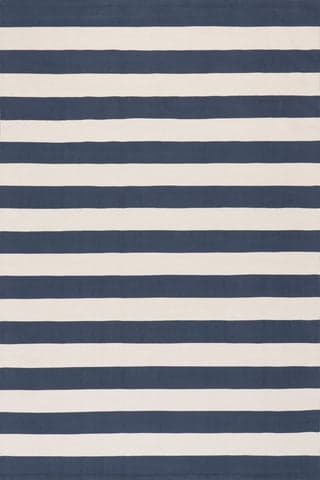 Banks Stripe Handwoven Indoor/Outdoor Rug | Navy
