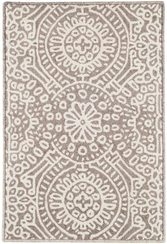 Temple Hand Micro Hooked Wool Custom Rug | Taupe