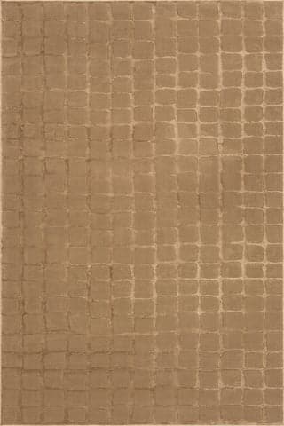 Isolated view of Sand Rectangle Spring Lake Plush Textured Washable Rug, showcasing its design