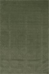 Isolated view of Green Rectangle Triselle Geometric Plush Textured Washable Rug, showcasing its design