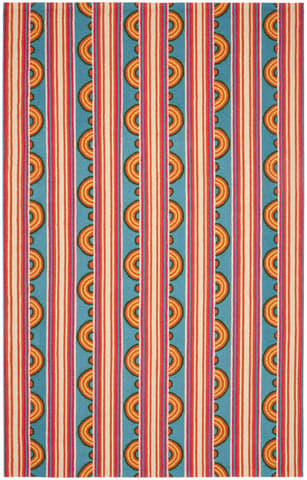 Button Hand Micro Hooked Wool Rug | Multi
