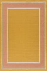 Isolated view of Yellow Rectangle Aeli Modern Bordered Indoor/Outdoor Rug, showcasing its design