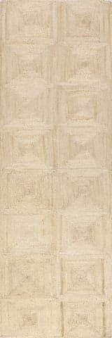 Isolated view of Ivory Runner Juniper Jute Tiled Rug, showcasing its design