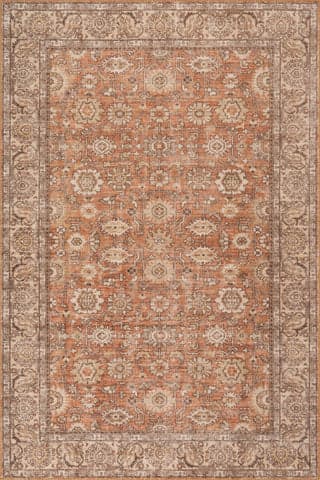 Isolated view of Orange Rectangle Ariza Hand Tuffted Wool Rug, showcasing its design